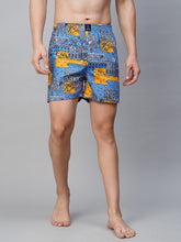 Men's Multicolor, 100% Cotton, Printed, Regular Fit, Inner Elastic, Mid-Rise, Boxers- Pack of 2